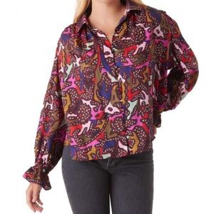 CROSBY by Mollie Burch Multicolor Abstract Blouse